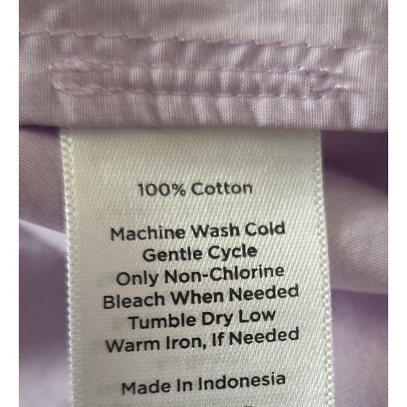 Talbots Plus Lavender Purple Striped Cotton Button Down Shirt 2X Long Sleeve - Picture 7 of 7